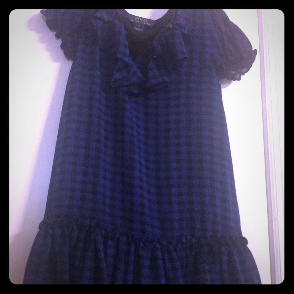 Clearance! Blue checkered polo dress